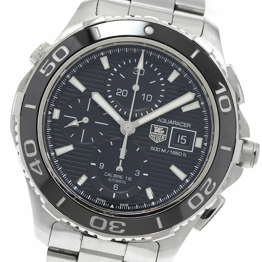 Aqua Racer - 訳あり タグホイヤー TAG HEUER CAK2110 アクアレーサー クロノグラフ デイト 自動巻き メンズ _958085【中古】