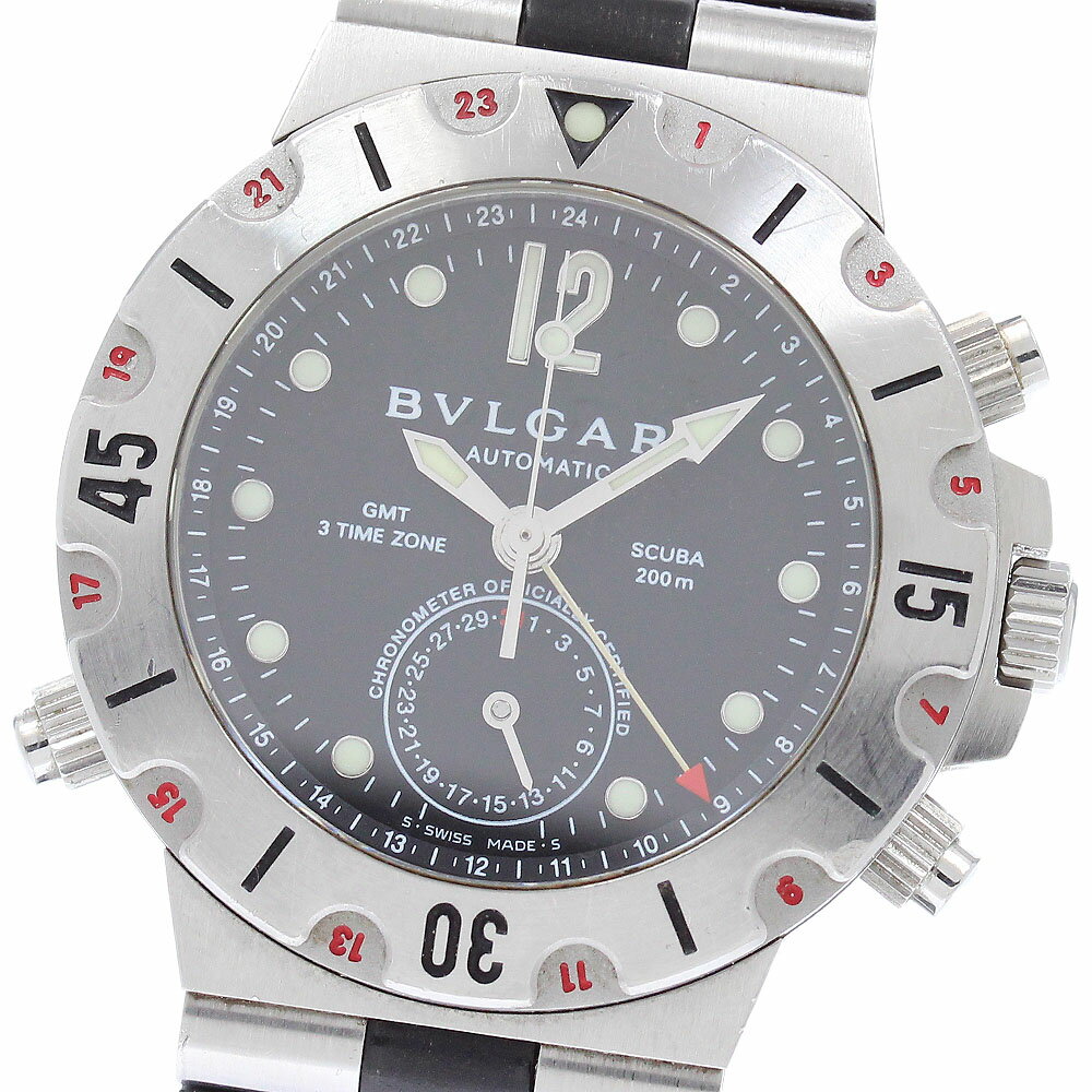 ブルガリ BVLGARI SD38SGMT ディアゴノ スクーバ GMT デイト 自動巻き メンズ 保証書付き_943974【中古】