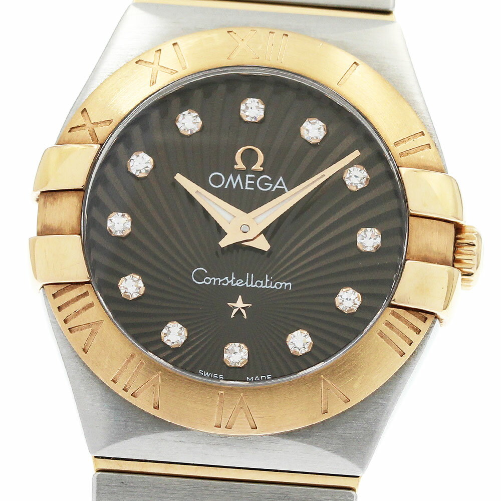 オメガ OMEGA 123.20.24.60.63.001 コンステレーション ブラッシュ 12Pダイヤ クォーツ レディース 保証書付き_958086【中古】