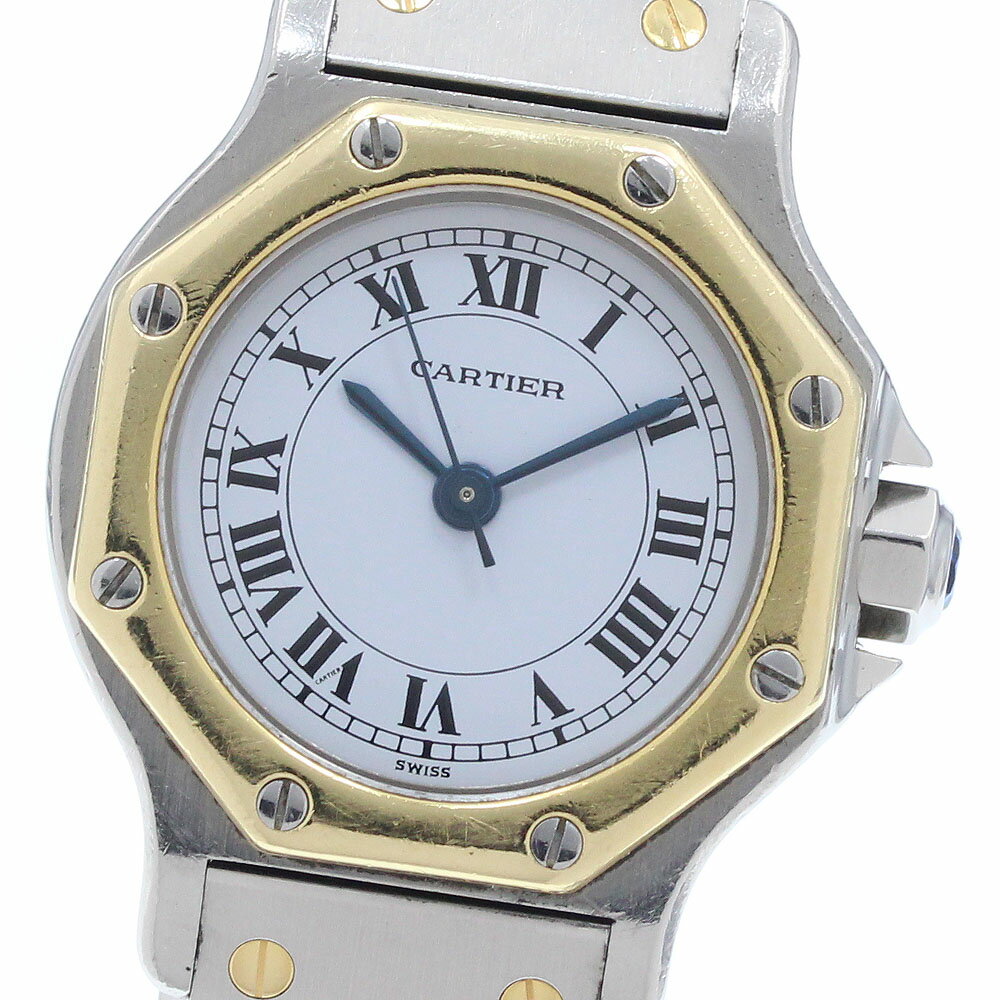 Other - カルティエ CARTIER サントスオクタゴンSM YGベゼル 自動巻き レディース _953405【中古】