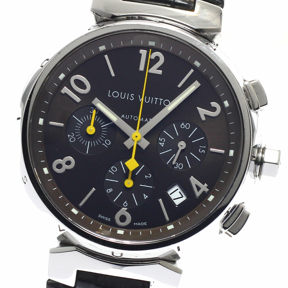 ルイ・ヴィトン LOUIS VUITTON Q1121 タンブール デイト クロノグラフ 自動巻き メンズ _956909【中古】