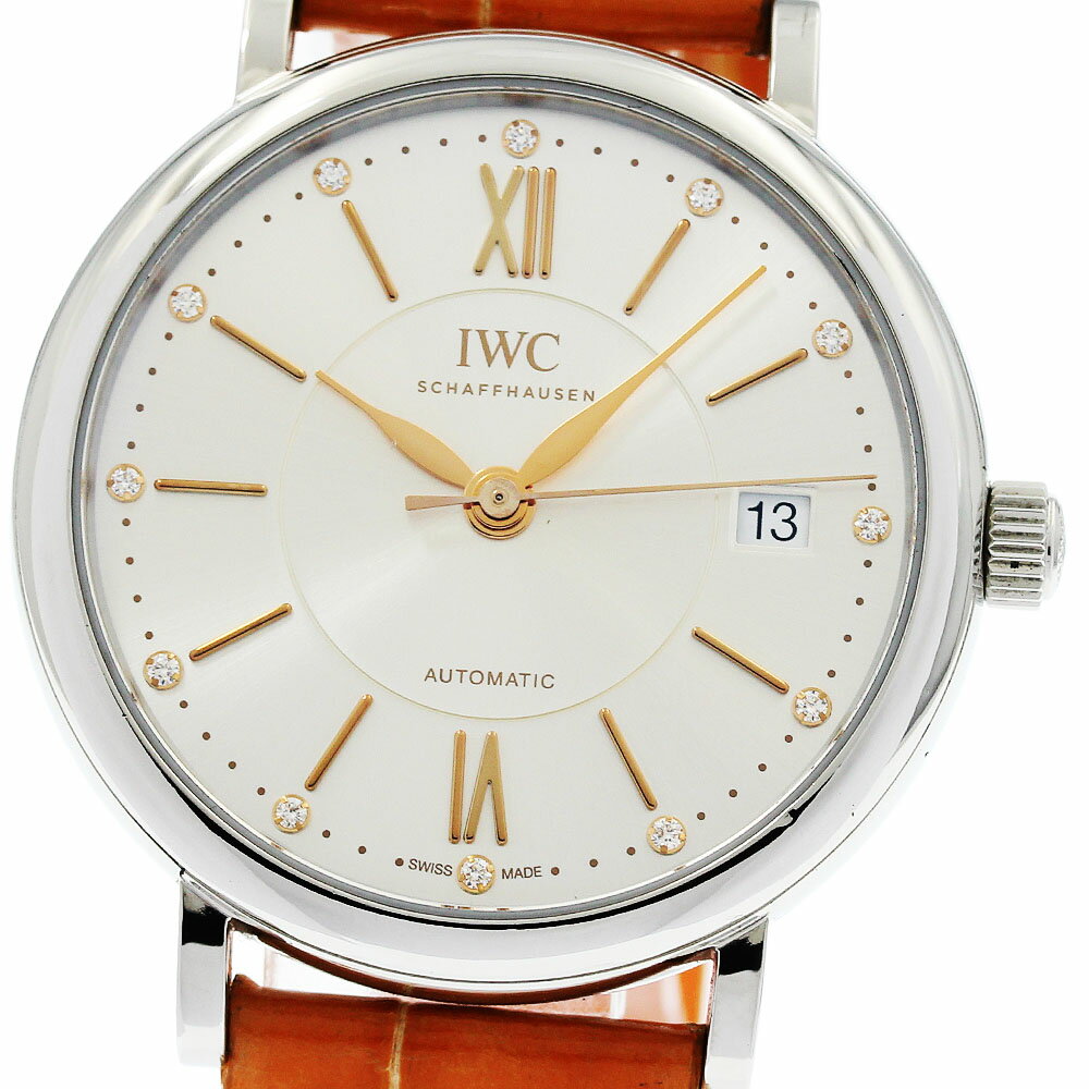 IWC IWC SCHAFFHAUSEN IW458101 ポートフィノ 12Pダイヤ デイト 自動巻き ボーイズ 良品 保証書付き_958862【中古】
