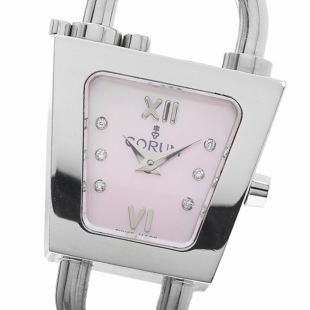コルム CORUM 137.414.20 パドロックチェーン 6Pダイヤ クォーツ レディース _959414【中古】