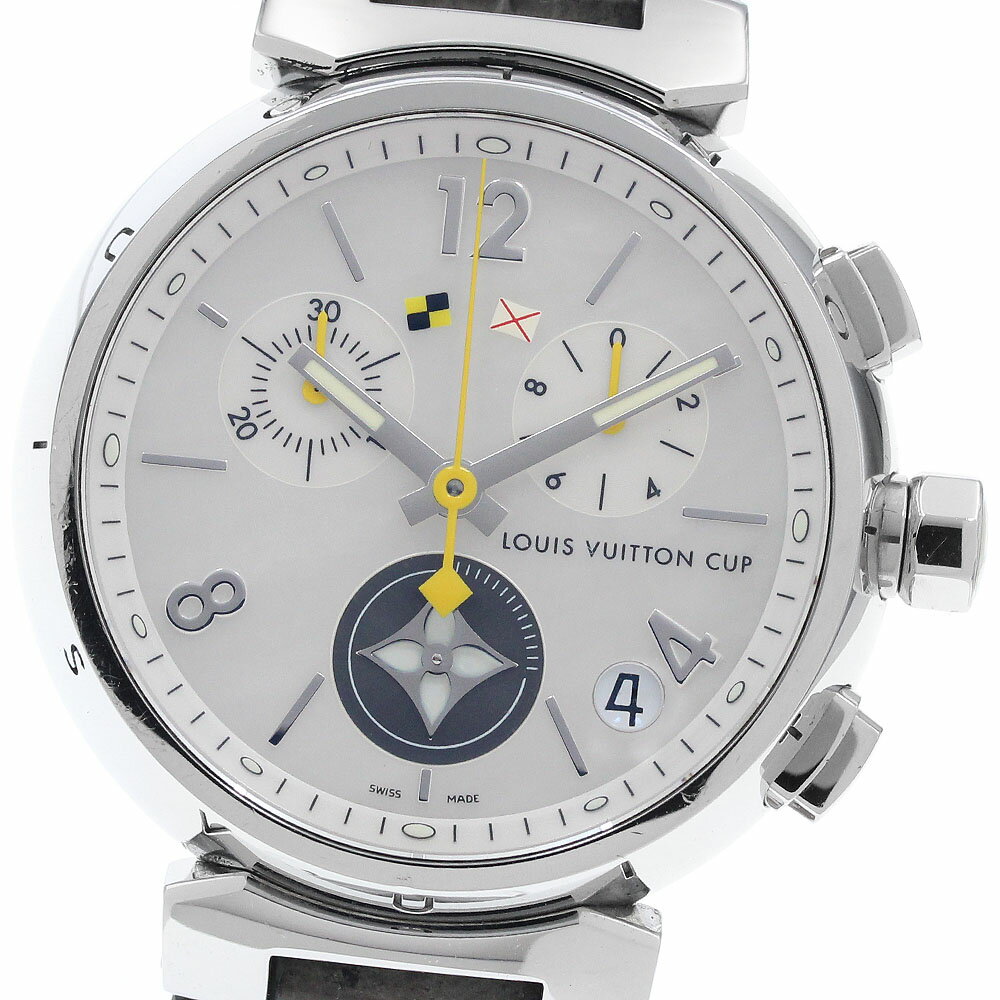 ルイ・ヴィトン LOUIS VUITTON Q11BA タンブール デイト クロノグラフ クォーツ メンズ _956986【中古】