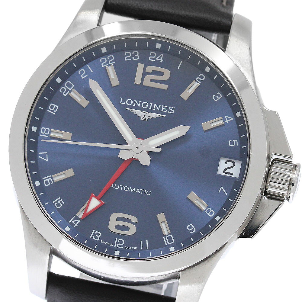 ロンジン LONGINES L3.687.4 コンクエスト GMT デイト 自動巻き メンズ 良品 _957020【中古】