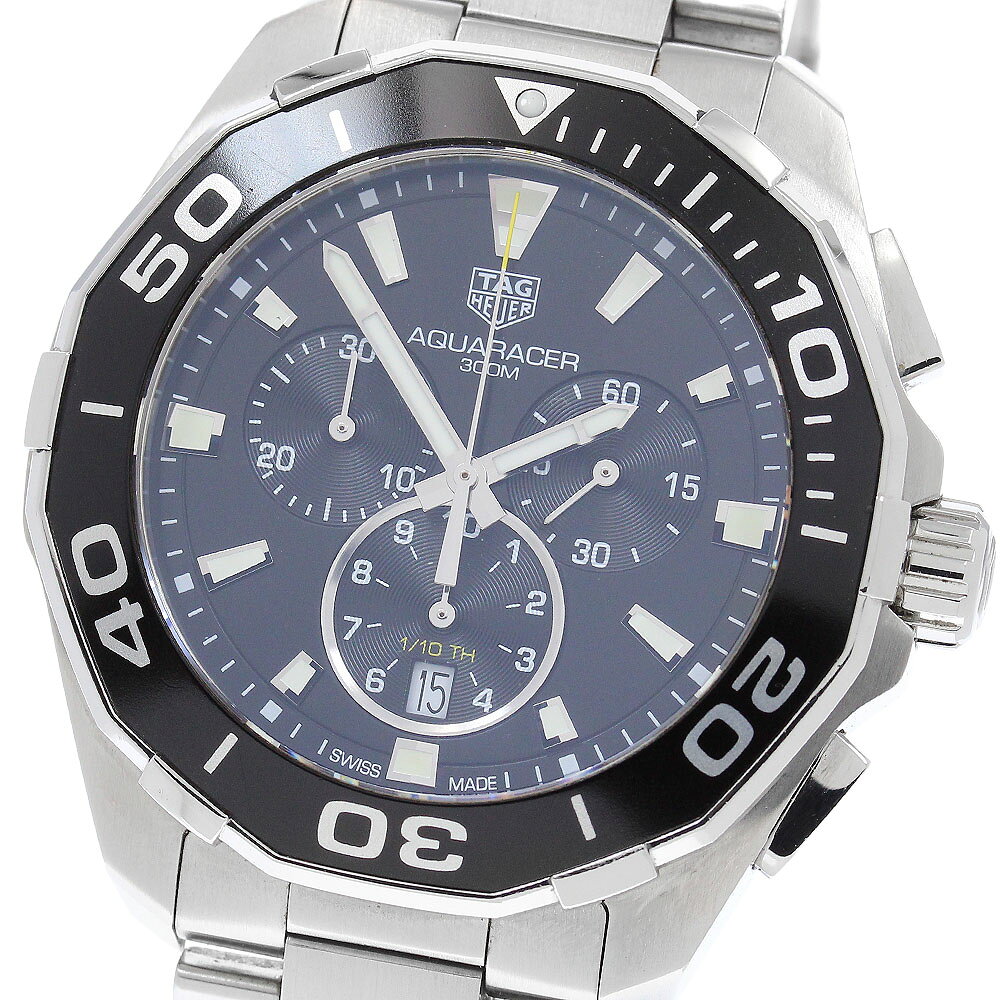 タグホイヤー TAG HEUER CAY111A アクアレーサー デイト クロノグラフ クォーツ メンズ 良品 保証書付き_950987【中古】