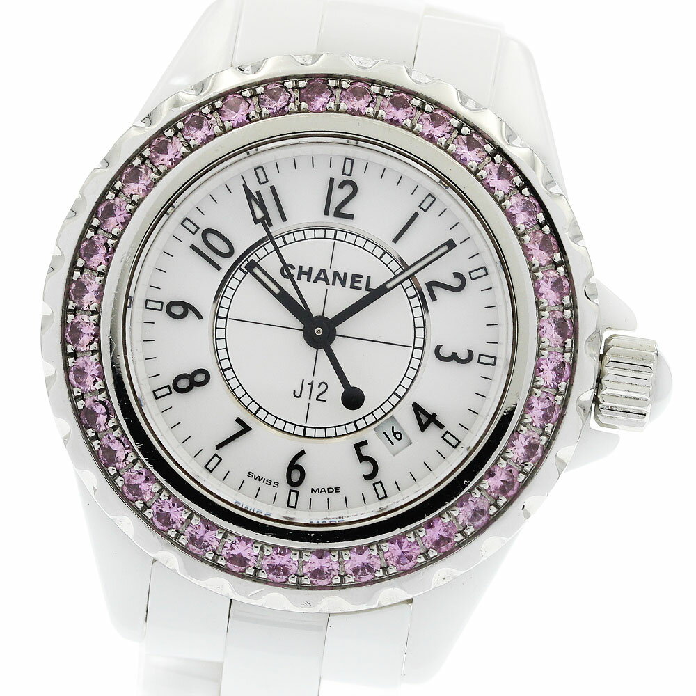 シャネル CHANEL H1181 J12 ピンクサファイアベゼル クォーツ レディース _9595 ...