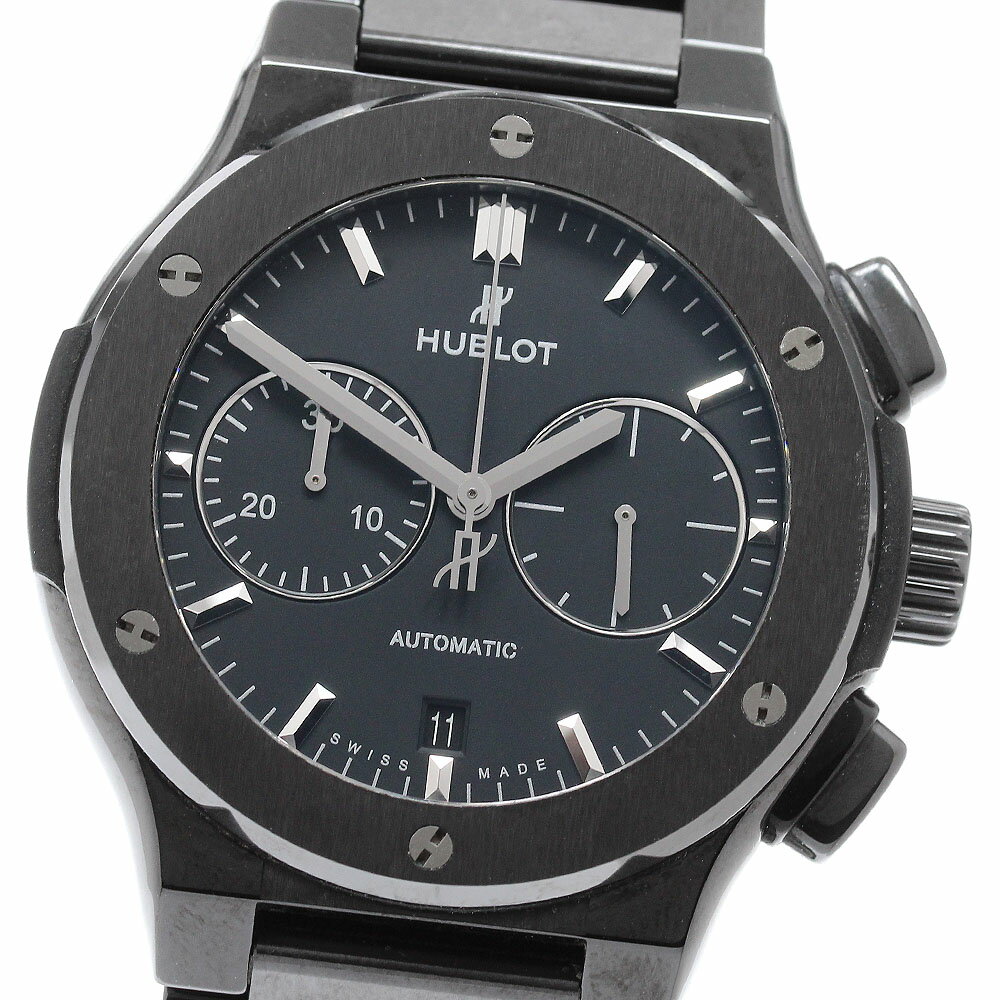ウブロ HUBLOT 520.CM.1170.CM クラシック フュージョン クロノグラフ ブラックマジック 自動巻き メンズ 美品 箱付き_948621【中古】