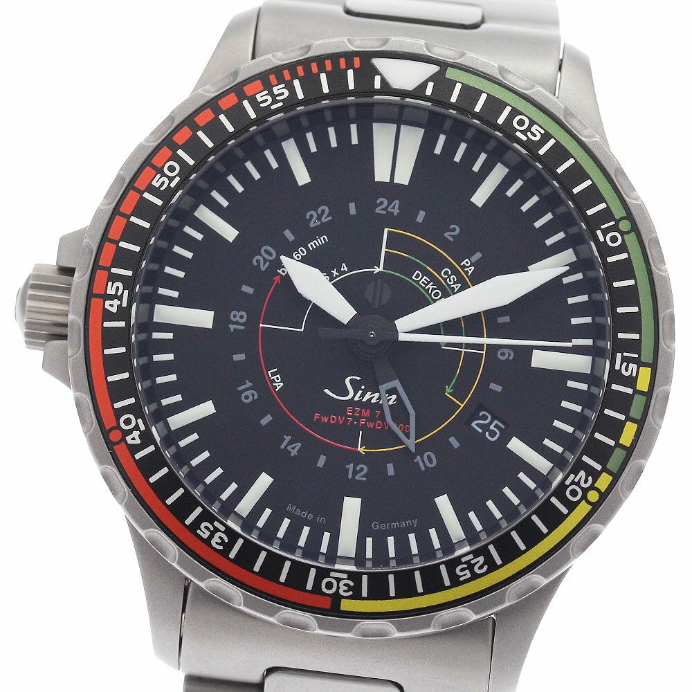 ジン Sinn 857.EZM7 インストゥルメント ウォッチ デイト 自動巻き メンズ 美品 保証 ...