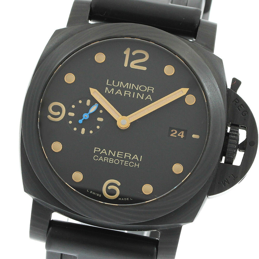 パネライ PANERAI PAM00661 ルミノールマリーナ 1950 カーボテック 3デイズ デイト 自動巻き メンズ 良品 箱付き_959860【中古】