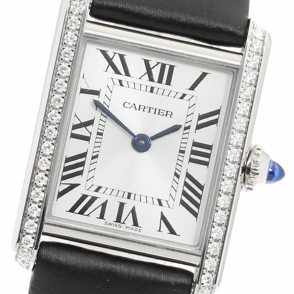 カルティエ CARTIER W4TA0016 タンクマストSM ダイヤベゼル クォーツ レディース 美品 保証書付き_960905【中古】