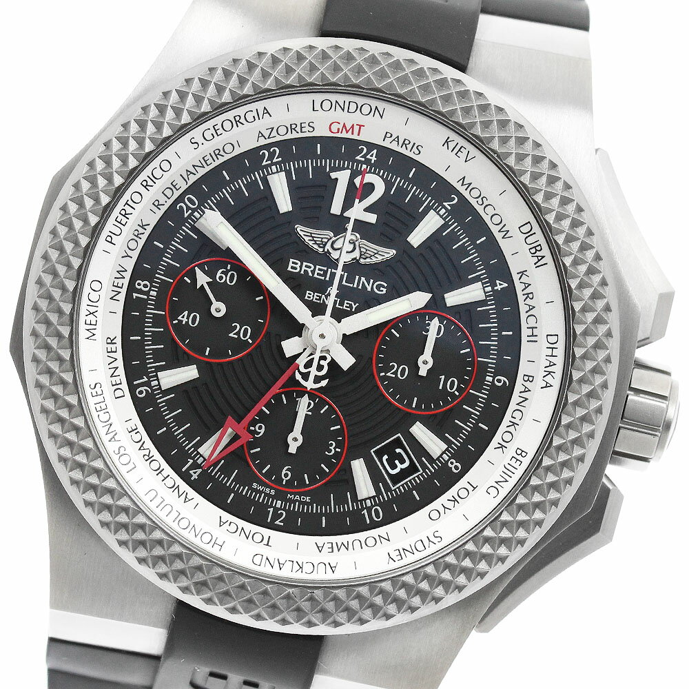 ブライトリング BREITLING EB0433 ベントレー GMT ライトボディ クロノグラフ 自動巻き メンズ 美品 保証書付き_960903【中古】