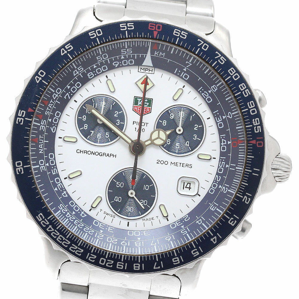 タグホイヤー TAG HEUER 530.806K パイロット デイト クロノグラフ クォーツ メンズ 良品 _961278【中古】
