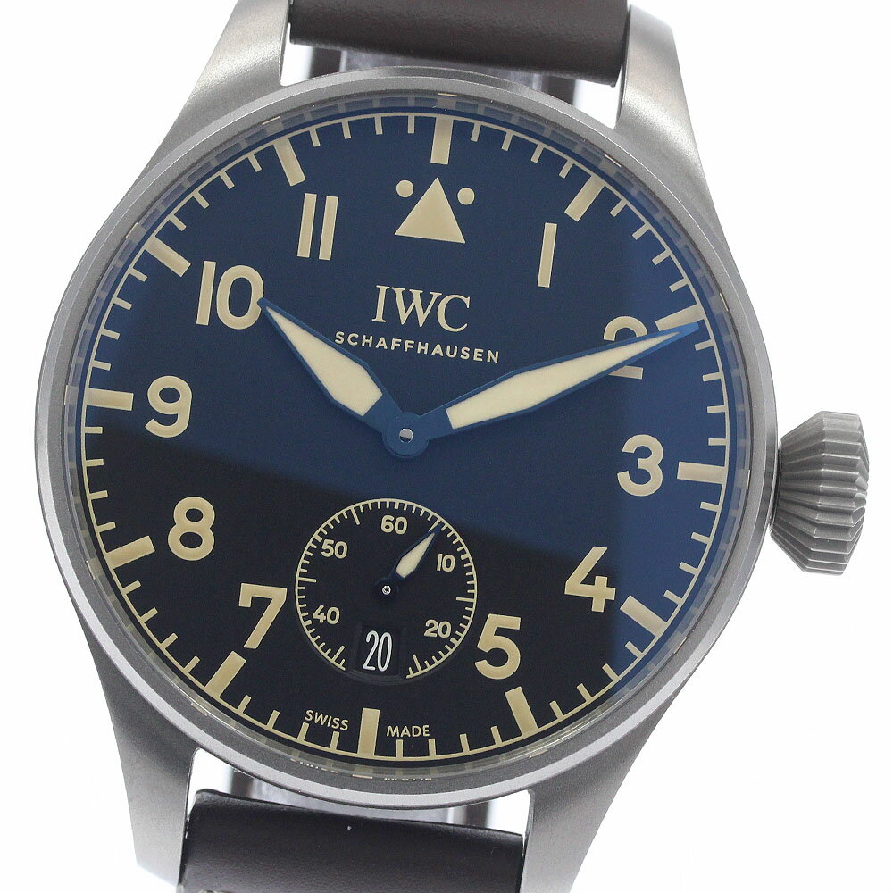 IWC IWC SCHAFFHAUSEN IW510301 ビッグパイロットヘリテージウォッチ 48 デイト 裏面パワーリザーブ 手巻き メンズ 美品 保証書付き_951685【中古】