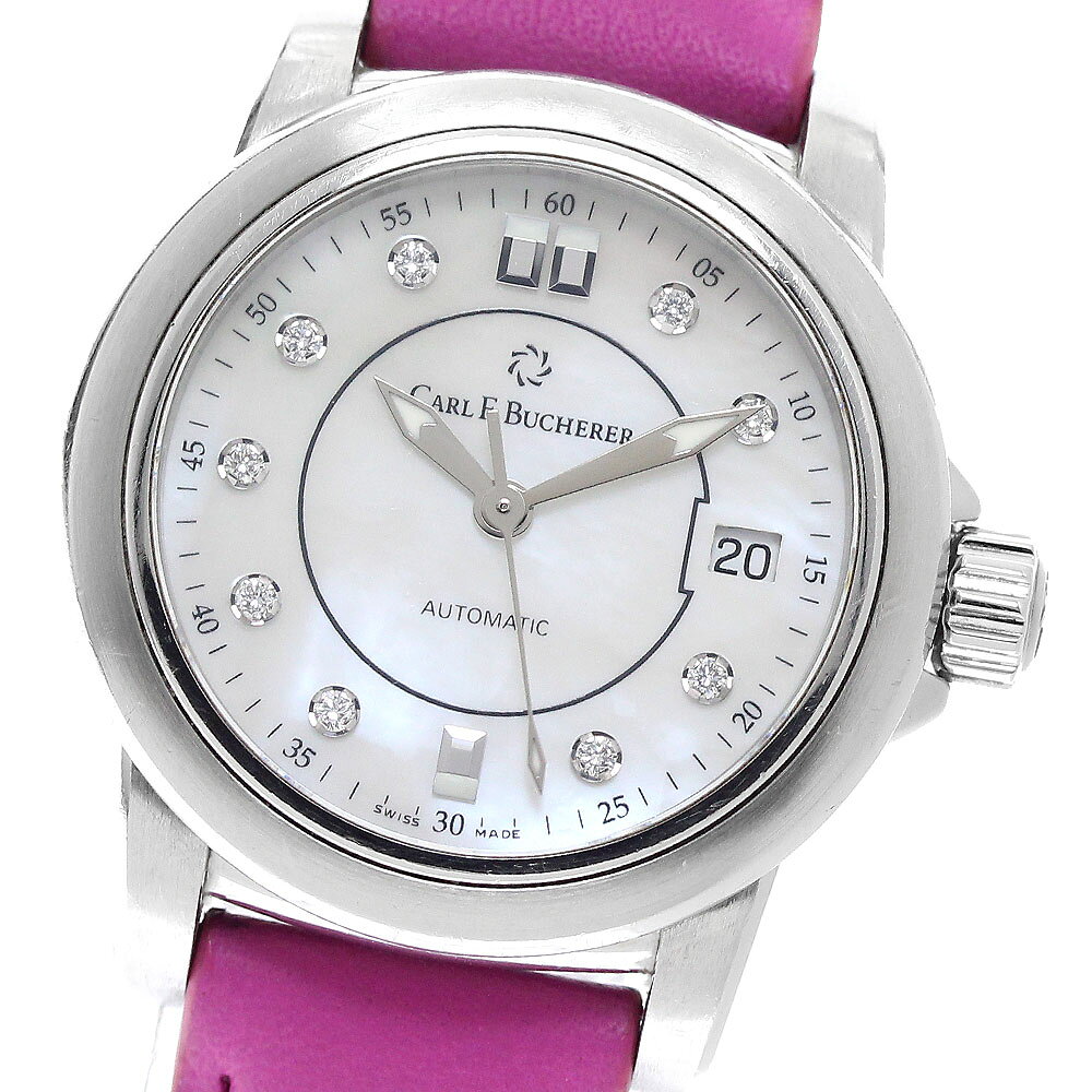 カール F.ブヘラ CARL F.BUCHERER 10621.08 パトラビ デイト 9Pダイヤ 自動巻き レディース _957083【中古】