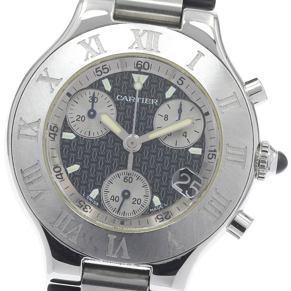カルティエ CARTIER W10125U2 クロノスカフ デイト クォーツ メンズ _960170 ...