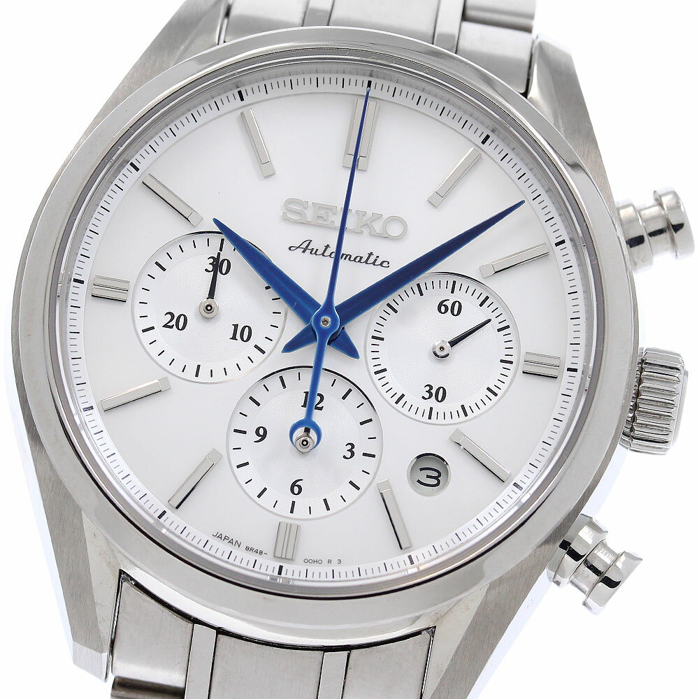 セイコー SEIKO SARK005/8R48-00G0 プレサージュ クロノグラフ 自動巻き メンズ 良品 箱・保証書付き_960805【中古】