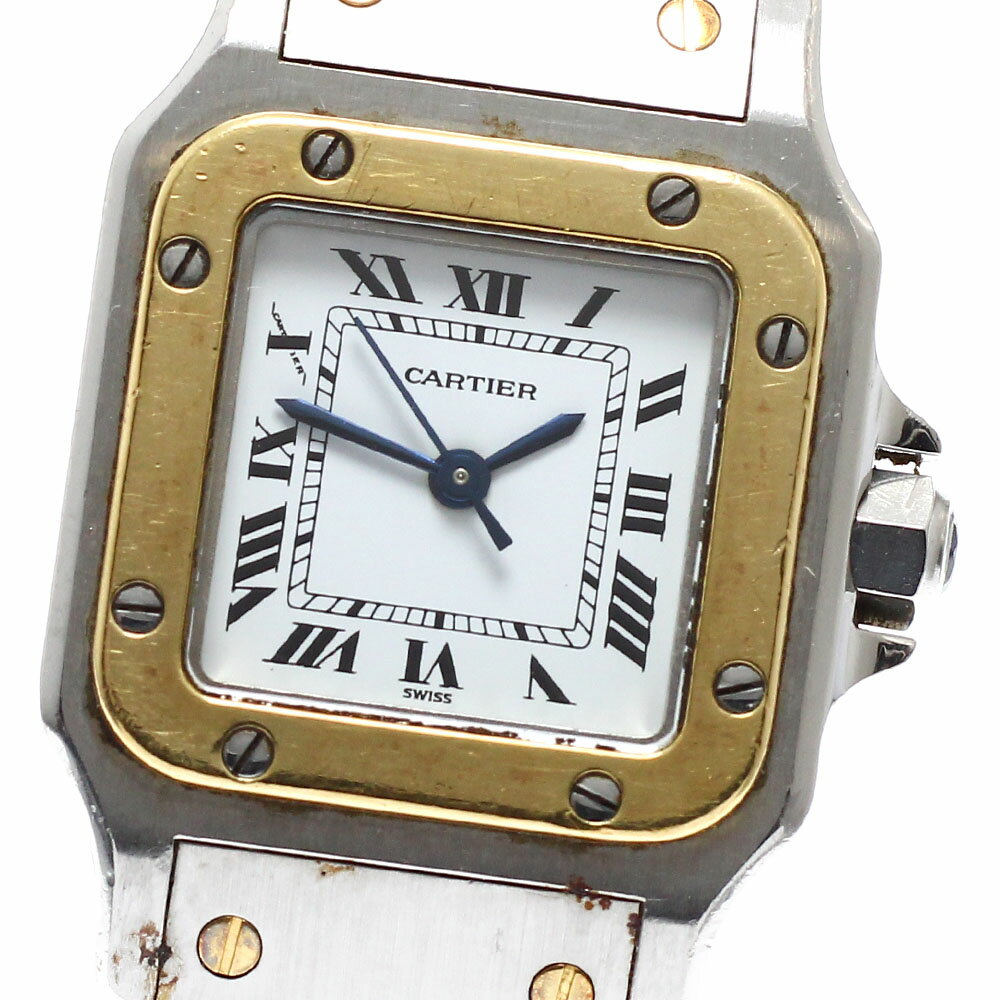 訳あり カルティエ CARTIER Ref.不明 サントスガルベSM YGベゼル 自動巻き レディース _952383【中古】