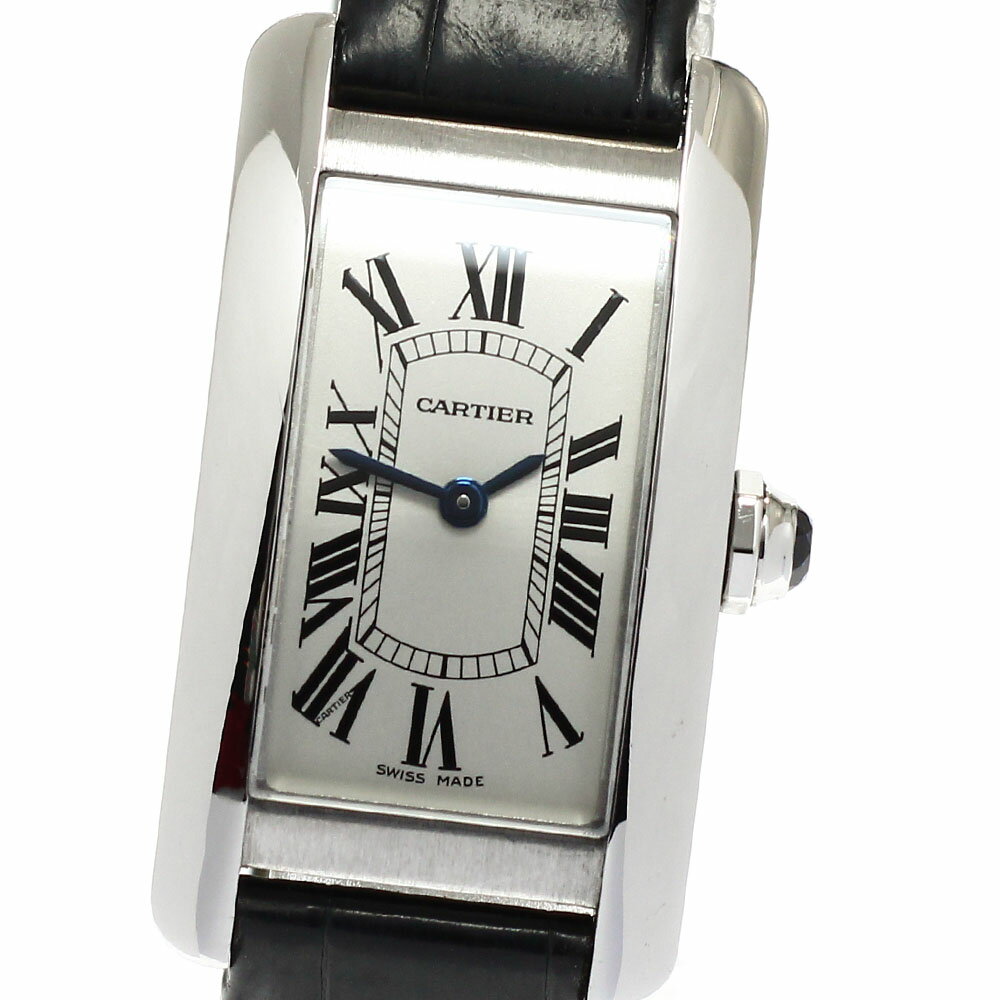 カルティエ CARTIER WSTA0016 タンクアメリカンSM クォーツ レディース 保証書付き_960609【中古】