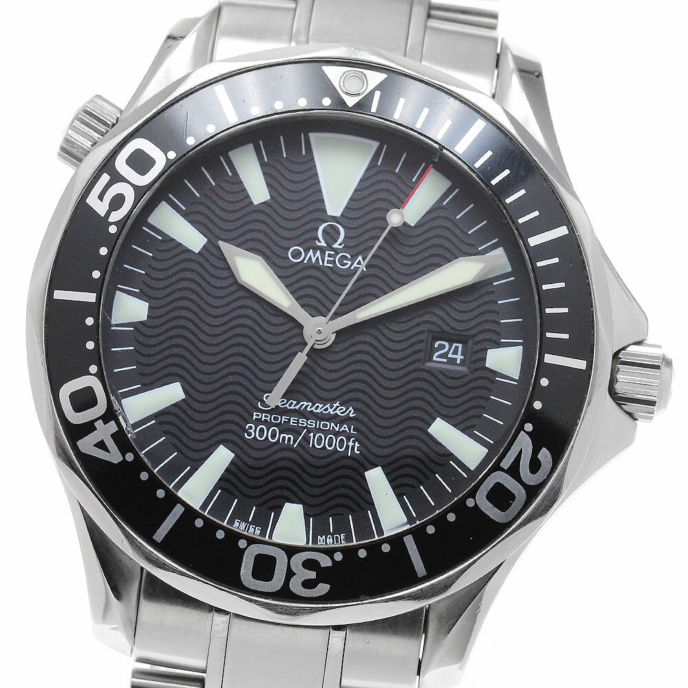 オメガ OMEGA 2264.50 シーマスター300 デイト クォーツ メンズ 保証書付き_961353【中古】