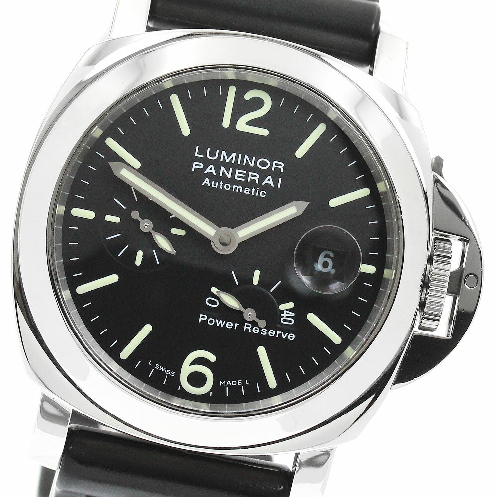 パネライ PANERAI PAM00090 ルミノール パワーリザーブ デイト 自動巻き メンズ 美品 箱 保証書付き_956574【中古】