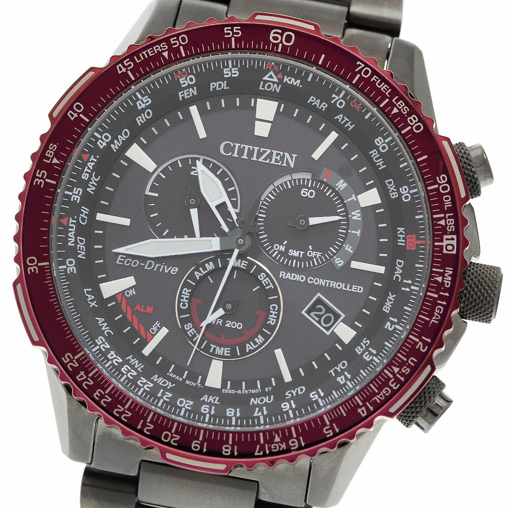 シチズン CITIZEN CB5009-55E/E660-A17W209 プロマスター パイロットウオッチ 20気圧防水 ソーラー電波 メンズ 美品 保証書付き_961127【中古】
