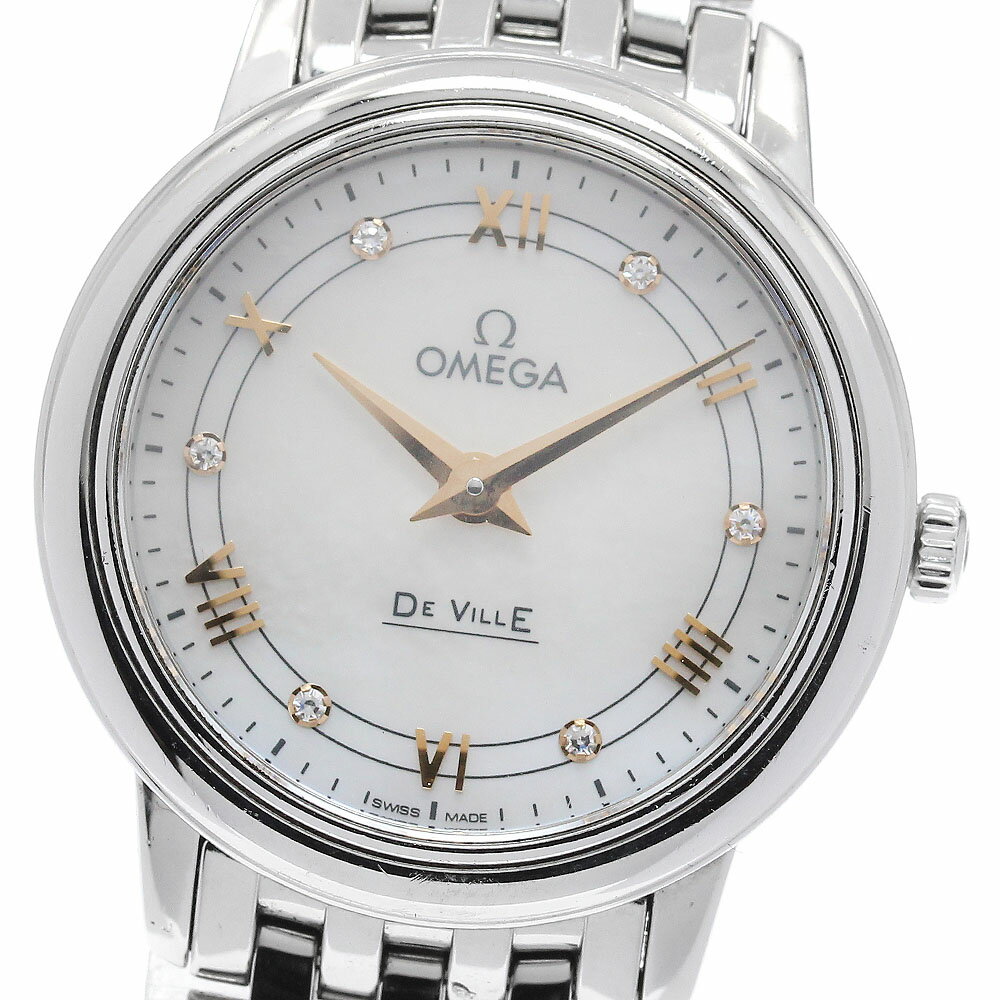 オメガ OMEGA 424.10.27.60.55.001 デビル プレステージ 6Pダイヤ クォーツ レディース _960257【中古】