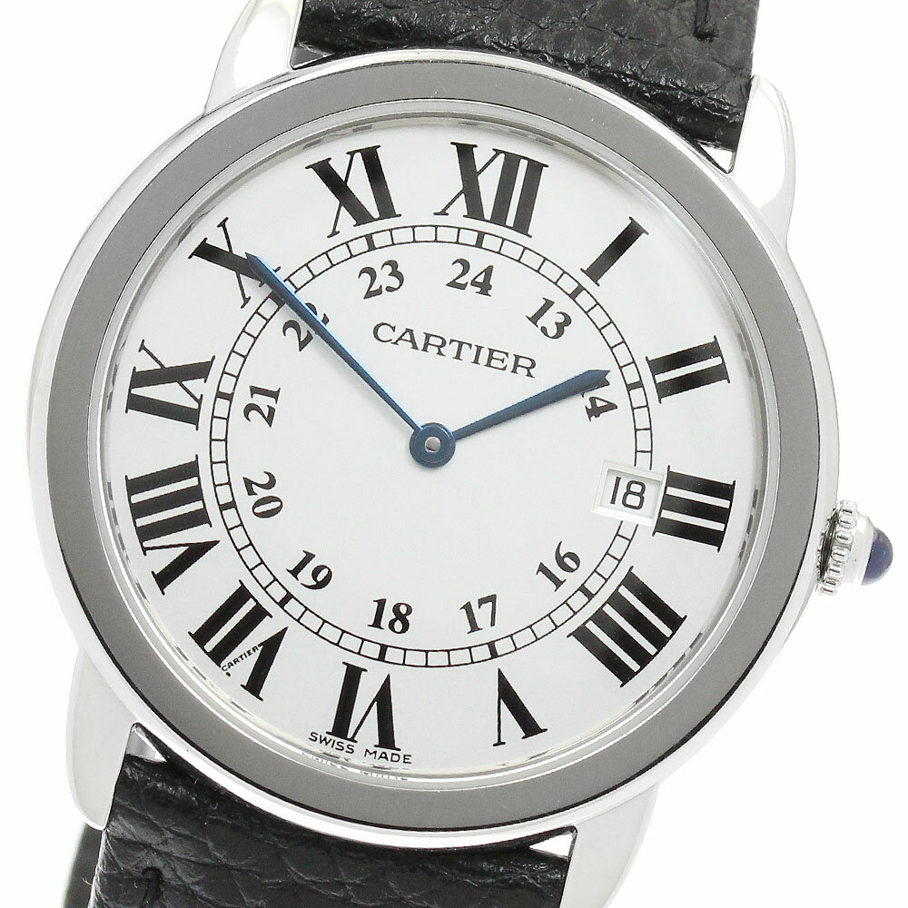 カルティエ CARTIER W6700255 ロンドソロLM デイト クォーツ メンズ 保証書付き_ ...