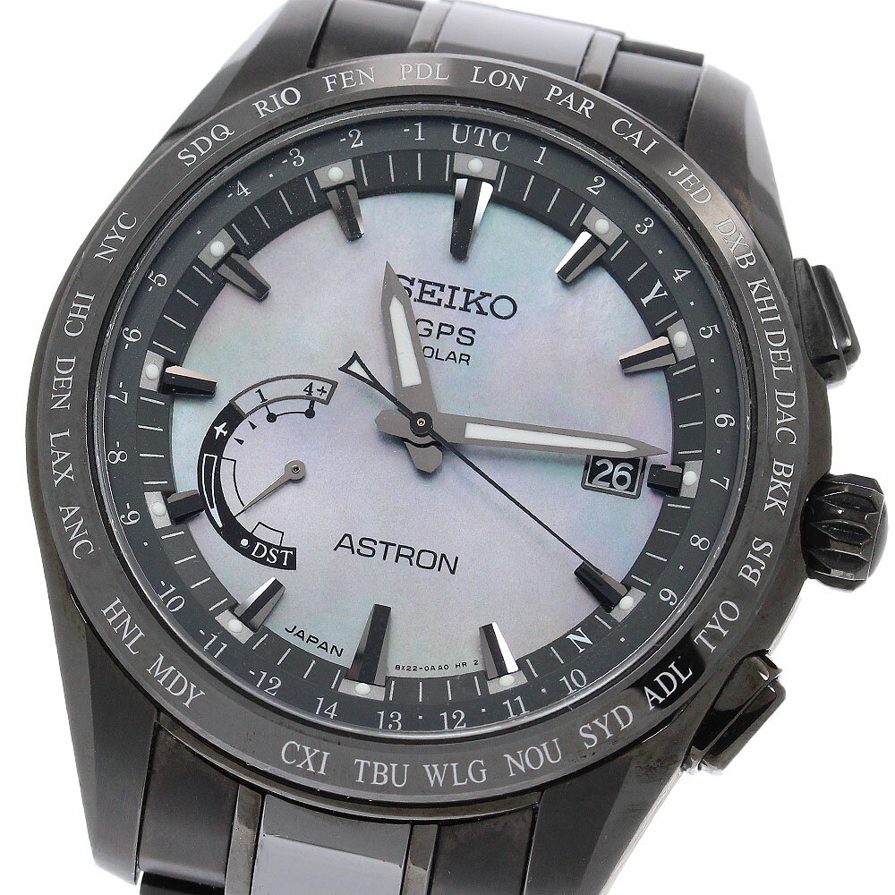 セイコー SEIKO 8X22-0AF0-2/SBXB091 アストロン 2016年限定モデル デイト ソーラー電波 メンズ 良品 箱・保証書付き_960802【中古】