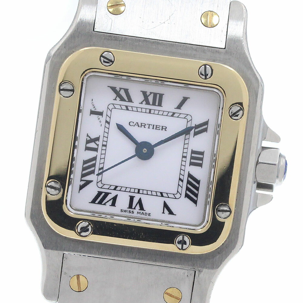 カルティエ CARTIER サントスガルベSM YGベゼル 自動巻き レディース _960641【中古】