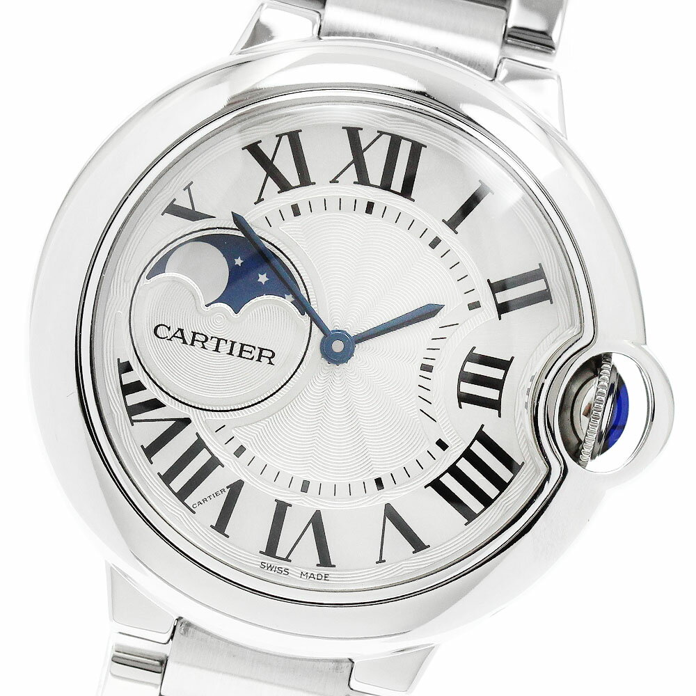 カルティエ CARTIER WSBB0021 バロンブルー ムーンフェイズ 自動巻き メンズ 保証書付き_961749【中古】