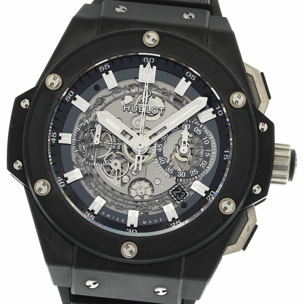ウブロ HUBLOT 701.CI.0170.RX キングパワー ウニコ ブラックマジック クロノグラフ 自動巻き メンズ 良品 箱付き_961297【中古】