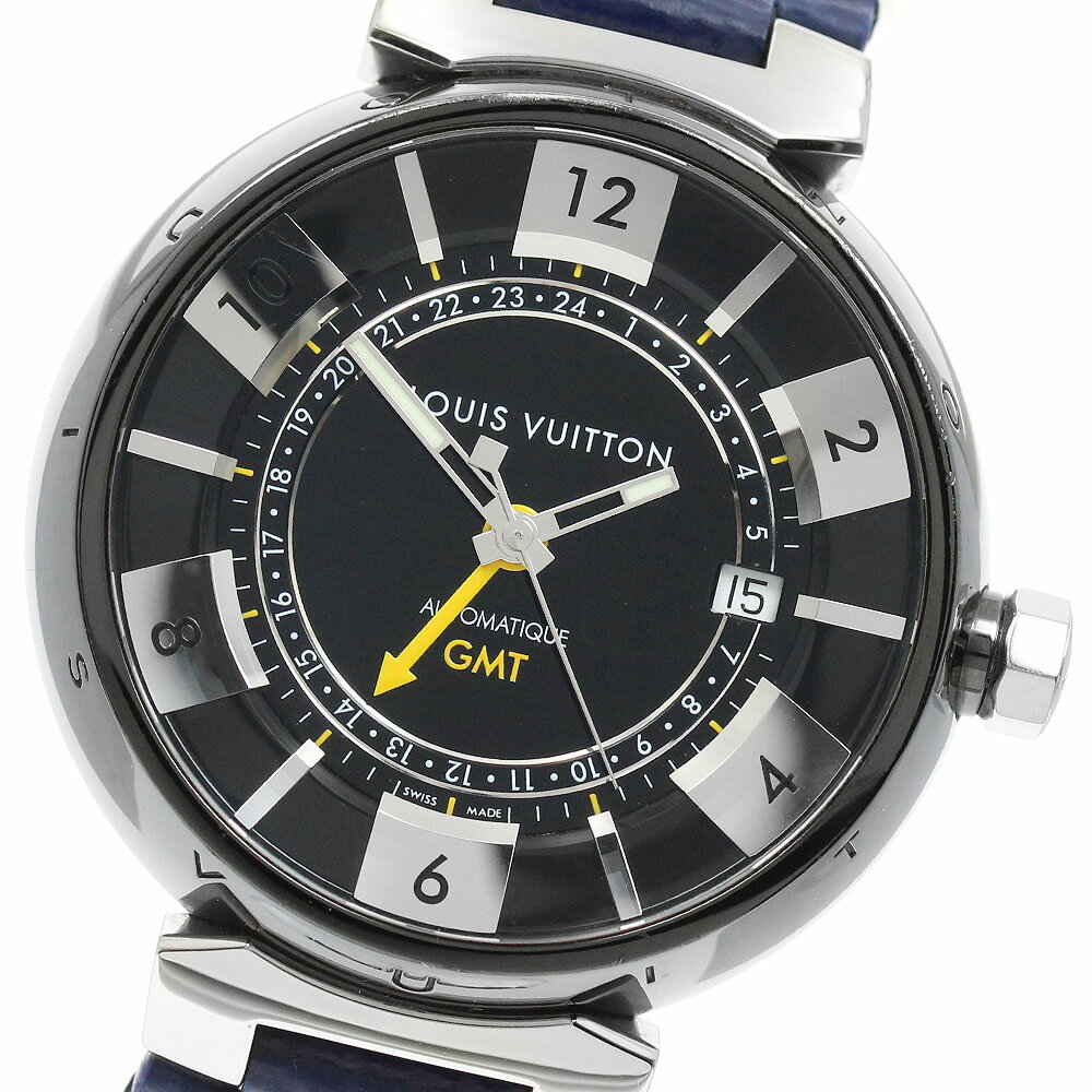 ルイ・ヴィトン LOUIS VUITTON Q113K タンブールインブラック GMT デイト 自動巻き メンズ _950765【中古】