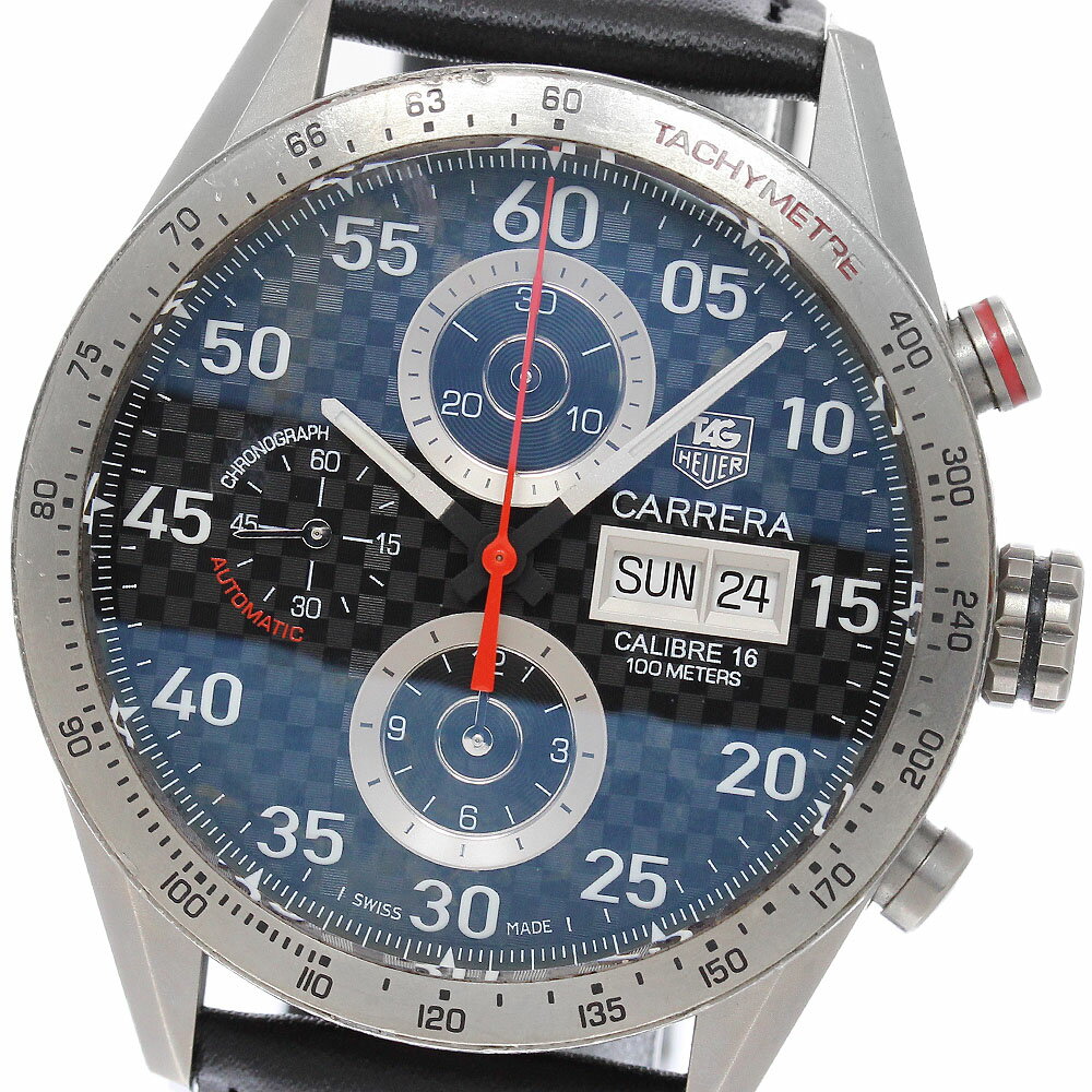 タグホイヤー TAG HEUER CV2A80 カレラ クロノグラフ デイデイト 自動巻き メンズ 保証書付き_960563【中古】