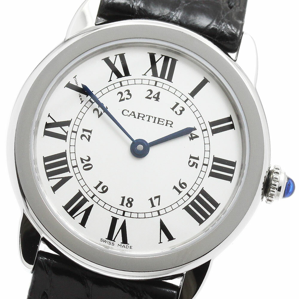 カルティエ CARTIER W6700155 ロンドソロ SM クォーツ レディース 良品 保証書付 ...