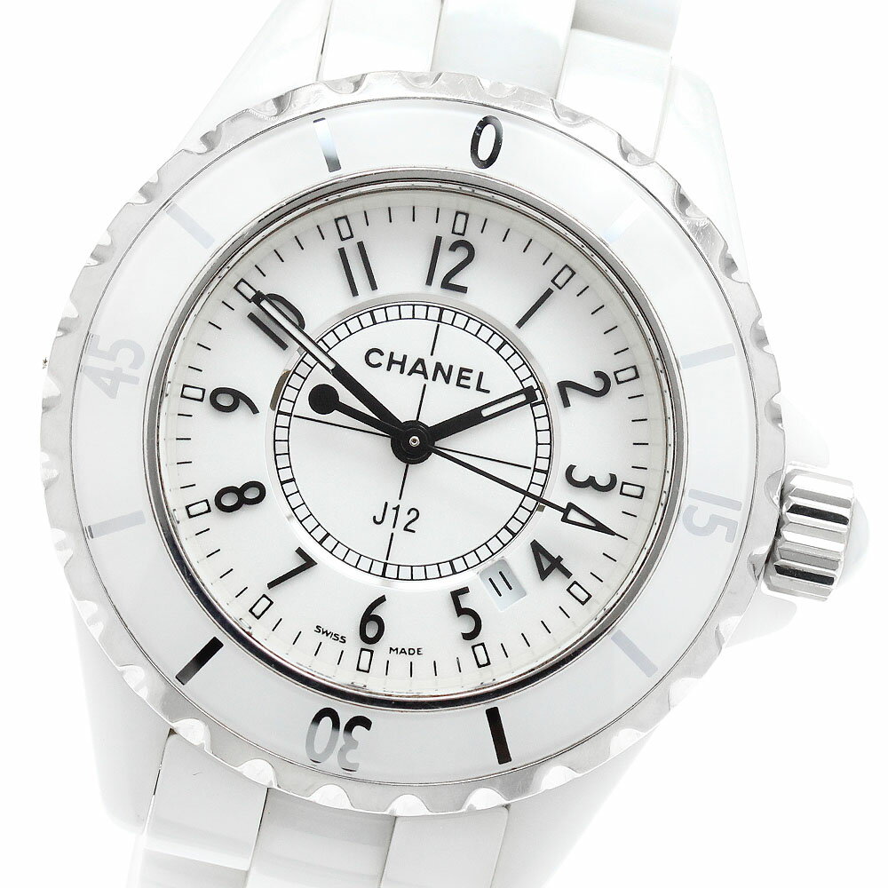シャネル CHANEL H0968 J12 33mm 白セラミック デイト クォーツ レディース _961454【中古】