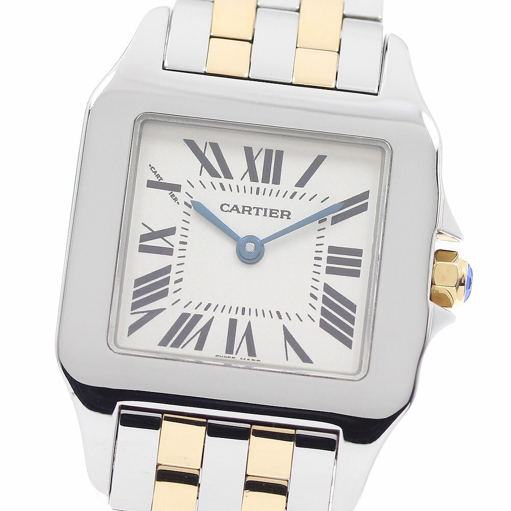 カルティエ CARTIER W25067Z6 サントス ドゥモワゼル LM クォーツ メンズ 美品 保証書付き_962439【中古】