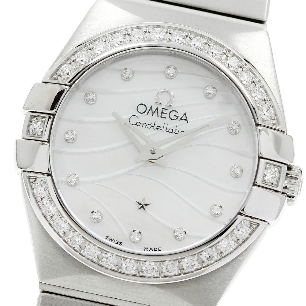 オメガ OMEGA 123.15.24.60.55.006 コンステレーション 12P ダイヤベゼル クォーツ レディース 良品 保証書付き_962109【中古】