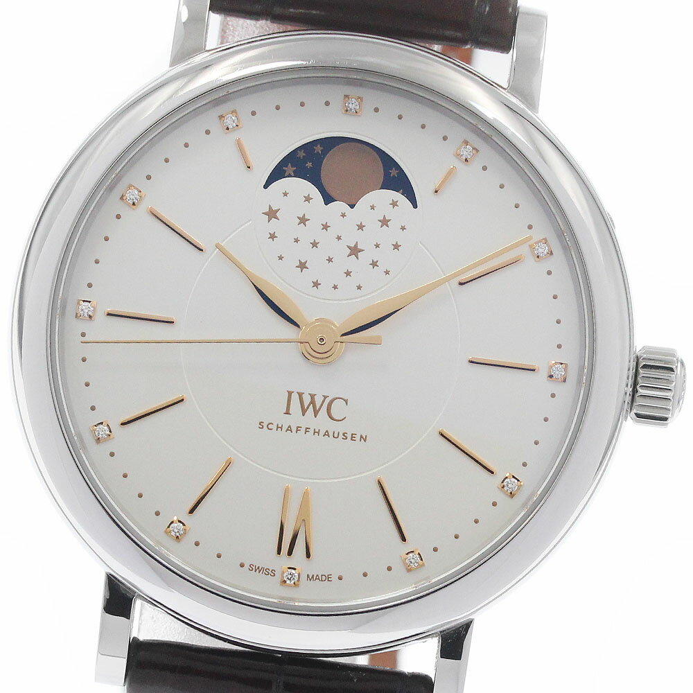 IWC IWC SCHAFFHAUSEN IW459011 ポートフィノ ムーンフェイズ 12Pダイヤ 自動巻き メンズ 保証書付き_962137【中古】