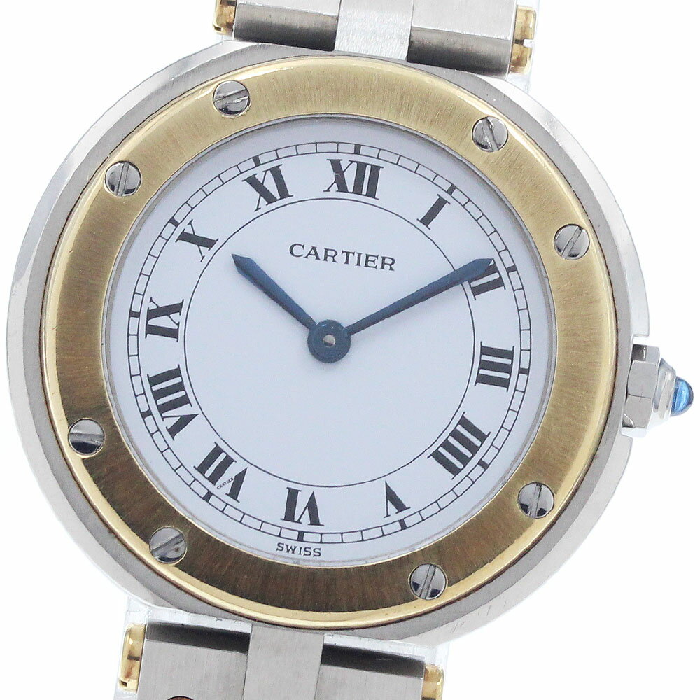カルティエ CARTIER サントスラウンドSM YGベゼル クォーツ レディース _954285【中古】