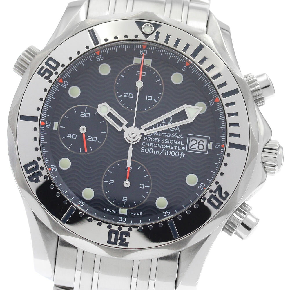 オメガ OMEGA 2598.80 シーマスター300 クロノグラフ デイト 自動巻き メンズ 美品 _957030【中古】