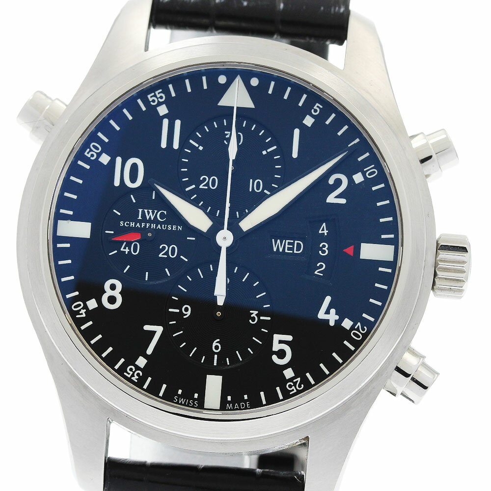 Rakuten - IWC IWC SCHAFFHAUSEN IW377801 パイロットウォッチ ダブルクロノグラフ デイデイト 自動巻き メンズ 良品 _962471【中古】