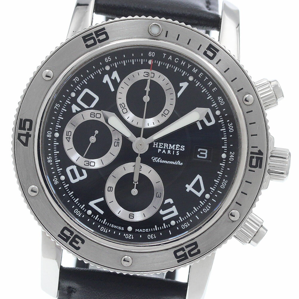 エルメス HERMES CP2.910 クリッパーダイバー クロノ デイト 自動巻き メンズ _955456【中古】