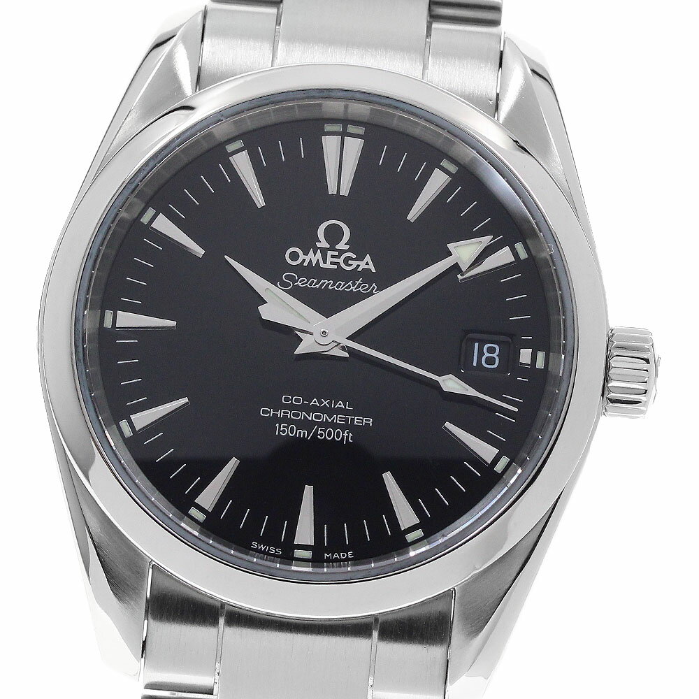 オメガ OMEGA 2504.50 シーマスター アクアテラ デイト コーアクシャル クロノメーター 自動巻き ボーイズ 保証書付き_964318【中古】