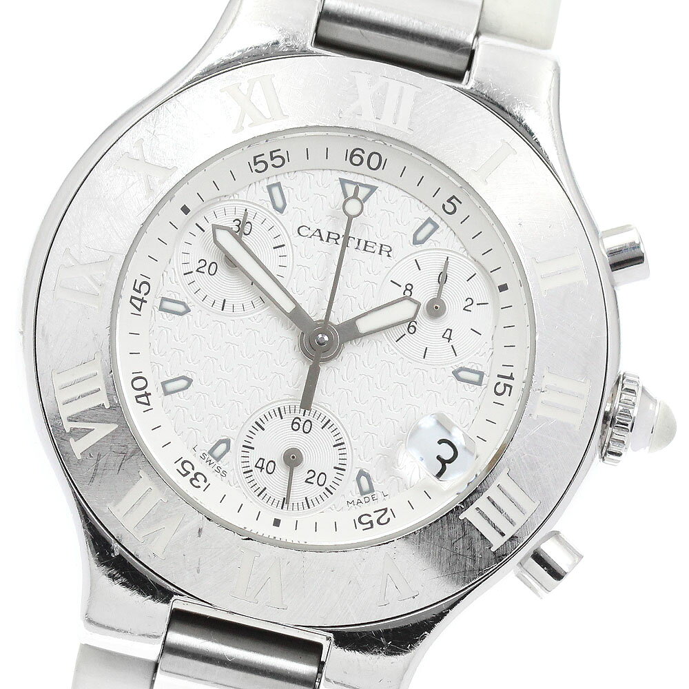 カルティエ CARTIER W10184U2 クロノスカフ デイト クォーツ メンズ _956841 ...