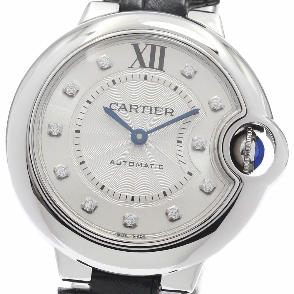カルティエ CARTIER W4BB0009 バロンブルー 11Pダイヤモンド 自動巻き レディース 保証書付き_962056【中古】