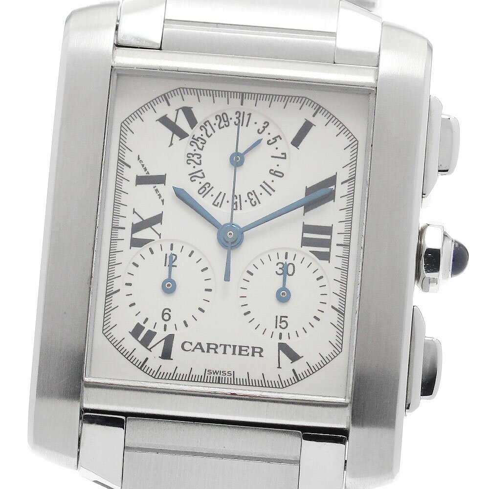 カルティエ CARTIER W51001Q3 タンクフランセーズXL クロノリフレックス パーペチュアルカレンダー クォーツ メンズ 良品 _963256【中古】