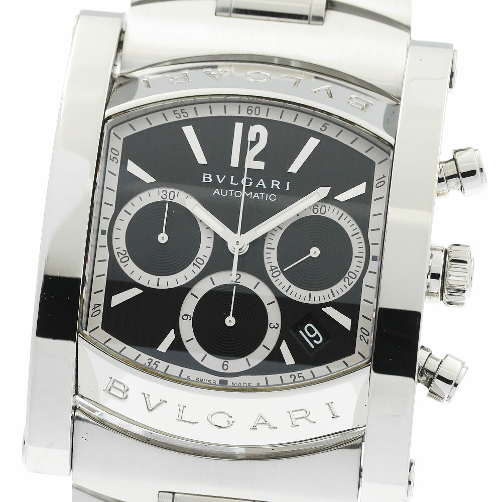 ブルガリ BVLGARI AA48SCH アショーマ クロノグラフ デイト 自動巻き メンズ 箱・保証書付き_954161【中古】