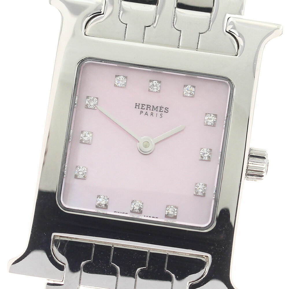 Rakuten - エルメス HERMES HH1.210 Hウォッチ 12Pダイヤ クォーツ レディース 内箱付き_959976【中古】