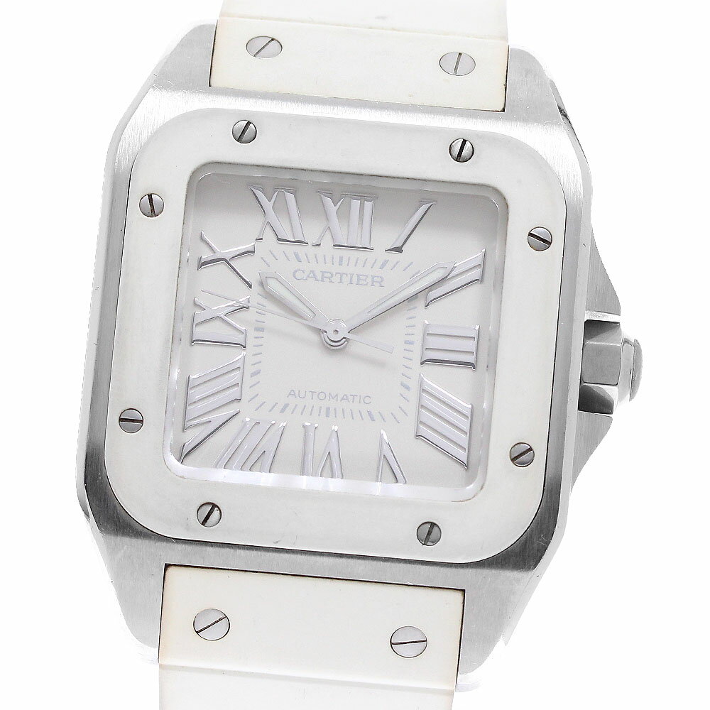 カルティエ CARTIER W20122U2 サントス100MM 自動巻き ボーイズ 保証書付き_9 ...
